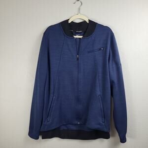 Nike Mens Dri Fit Blue Long Sleeve Basketball Full Zip‎ Track Jacket Size Large